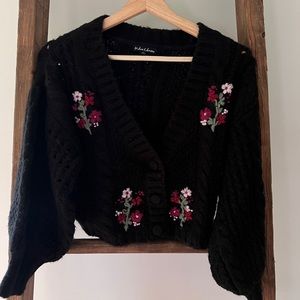 Black Crop Cardigan